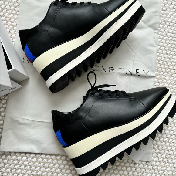 Stella McCartney Sneak-Elyse Platform Trainers Black - Picture 7 of 9